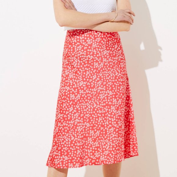 LOFT Dresses & Skirts - Loft Red and White Floral Slip Skirt